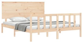 Estrutura de cama King Size com cabeceira madeira maciça