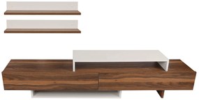 Unidade de TV Nirvana – Branco e Teca – 180x41,7x29,5 cm | Tribo Home