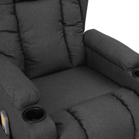 Poltrona de massagens elevatória tecido cinzento-escuro