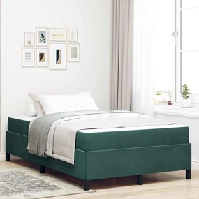 vidaXL Estrutura da Cama com colchão Verde Escuro 120 x 200 cm tecido