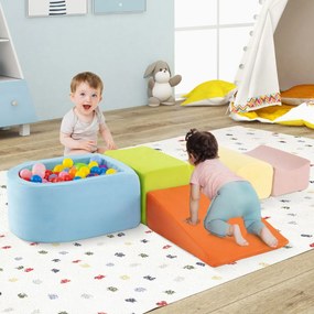 Conjunto de escalada e rampa infantil de 5 peças (BOLAS NÃO INCLUIDAS) Blocos de construção de esponja com piscina de bolas Capa lavável Criativo Mult