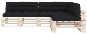 Almofadões para sofás de paletes 7 pcs preto
