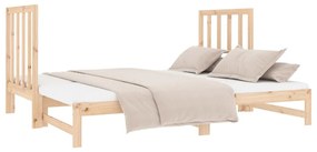 Estrutura sofá-cama de puxar 2x(90x190) cm pinho maciço