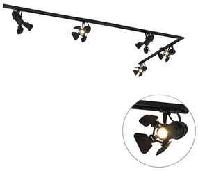 LED Sistema de calhas inteligentes preto 5 luzes incl. Wifi GU10 - Movie Moderno