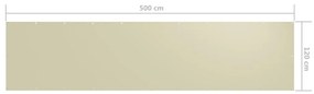 Tela de varanda 120x500 cm tecido Oxford creme