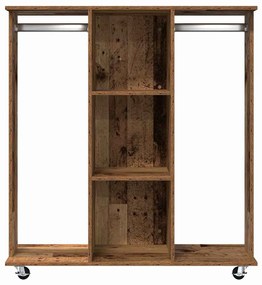 Guarda-roupa com Rodas Madeira Velha 102x38x110 cm Madeira de Engenhar