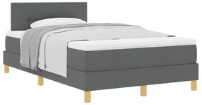 Cama Box Spring com Colchão Cinza Escuro 120x200 cm Tecido