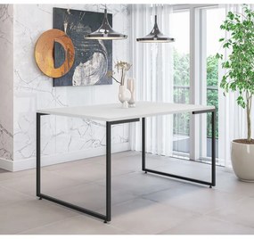 Mesa Cozinha e Sala de Jantar  Mesa PORTO 35, metal preto, tampo MDP de cor branco, 35 x 90 cms