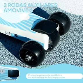 Trotinete Elétrica para Crianças Máx. 6 km/h Motor 80 W Autonomia Máxima 8 km com Luzes LED Travão Traseiro Azul Claro