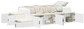 Estrutura de Cama Armazenagem Branca 100x200 cm