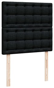 Estrutura de cama otomana com colchão 100x200cm tecido preto