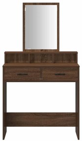 Mesa de Maquiagem com Gavetas Castanho Carvalho 79x41x140 cm