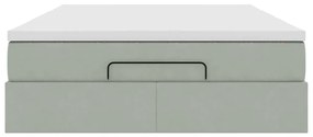 Estrutura de cama otomana com colchão 140x190 cm cinzento claro
