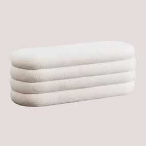 Banco Com Armazenamento Em Borreguito Jutson Chenille Branco - Sklum