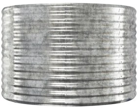 Canteiro elevado jardim 249x100x68 aço revestido a pó prateado