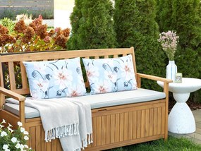 Conjunto de 2 almofadas decorativas com padrão floral azul 40 x 60 cm APRICALE Beliani