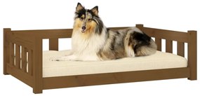 Cama para cães 95,5x65,5x28 cm madeira de pinho castanho mel