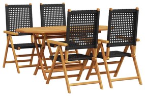 vidaXL Conjunto de Jantar para Jardim 5 pcs Preto