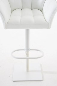 Banco de bar Damaso em couro sintético e com estrutura branca 64 x 88-113 x 45 cm Branco
