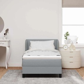 Cama Box Spring com Colchão VidaXL Cinza Claro 80x200 cm Tecido