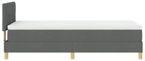 Cama Box Spring com Colchão Cinza Escuro 90x190 cm Tecido