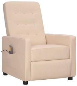 vidaXL Poltrona de massagens tecido cor creme