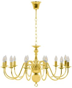 Lustre de 12 lâmpadas E14 dourado