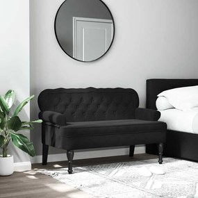Banco com encosto 119,5x64,5x75 cm veludo preto