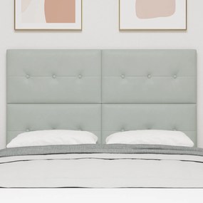 Cabeceira vidaXL Botão Tufted Cinza Claro 160 cm Veludo
