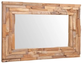Espelho decorativo em teca 90x60 cm retangular