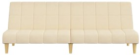 Sofá-cama de 2 lugares tecido cor creme
