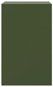 Mesas de cabeceira 2 pcs 34,5x39x62 cm aço verde azeitona