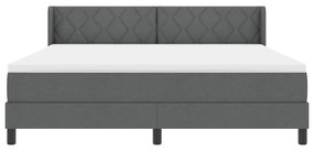 Cama Box com Colchão - Cinza Escuro, 180 x 200 cm, Tecido.