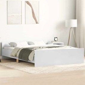 Estrutura de cama com cabeceira e pés 120x190 cm branco