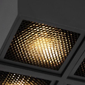 Plafon design preto 4-luzes- QUBO Honey Design