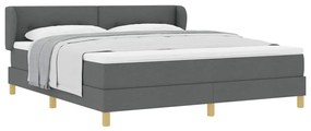 Cama Box com Colchão Cinza Escuro 180x200 cm Tecido