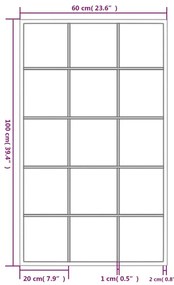 Espelhos de parede 3 pcs 100x60 cm metal preto