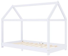 Estrutura de cama para crianças 70x140 cm pinho maciço branco
