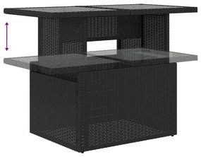 Conjunto de Sofá de Jardim de 6 Peças com Almofadas em Vime Preto