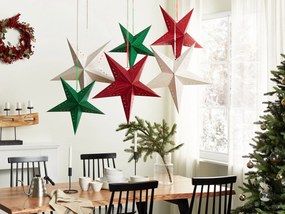 Conjunto de 2 estrelas de papel com LED em branco brilhante 60 cm MOTTI Beliani