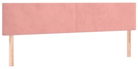 Cama box spring c/ colchão/LED 200x200 cm veludo rosa