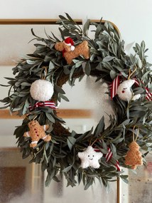 Lote de 12 decorações de Natal em sherpa bege