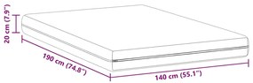 Colchões Branco 140 x 190 cm Tecido 100% poliéster