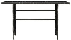Conjunto lounge de jardim c/ almofadões 4 pcs vime PE cinzento