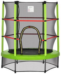 HOMCOM Trampolim Infantil Ø107 cm Trampolim para Crianças de 3-6 Anos com Rede de Segurança Carga 45 kg para Interior Ø140x160 cm Verde