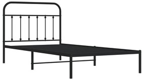 Estrutura de cama com cabeceira 107x203 cm metal preto