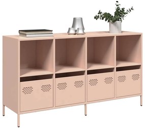 Aparador 135x39x73,5 cm aço laminado a frio rosa