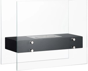 HOMCOM Lareira de Bioetanol 7000 BTU com Tanque de 1,5 L Tempo de Combustão 3H para Interiores 20-25 m² 60x26x50 cm Preto