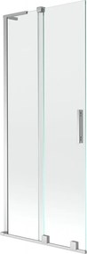 Mexen Velar L divisória de banho de 2 painéis deslizantes 80 x 150 cm, transparente, cromado - 896-080-003-01-01
