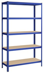 Estante SONGMICS de 5 níveis, estante de aço para armazenamento, montagem sem ferramentas, para garagem, galpão, capacidade de carga 875 kg, 60 x 120 x 200 cm, azul GLR060Q01
